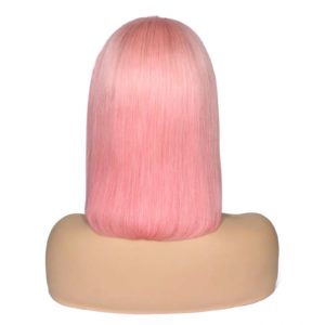 Pink Brazilian Lace Front Bob Wig 180% Density