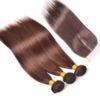 Hairstyle360 10a Brown Brazilian Straight Virgin Human Hair+ Closure