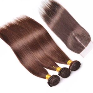 10a Brown Brazilian Straight  Hair with closure