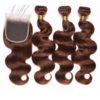 Hairstyle360 Body Wave Brown Colour Brazilian Human Human Hair +Closure