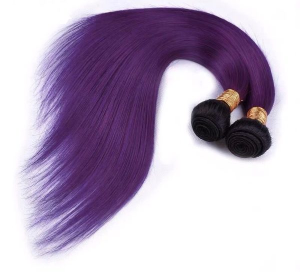 Hairstyle360 10a Purple Coloured Straight Peruvian Human Hair + Frontal(set piece)