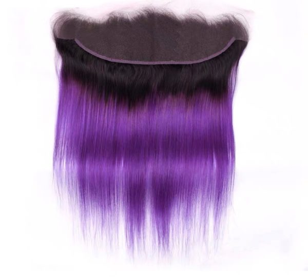 Hairstyle360 10a Purple Coloured Straight Peruvian Human Hair + Frontal(set piece)