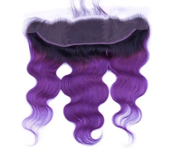 Hairstyle360 10a Burgundy Ombre T1B/Purple Body Wave Peruvian Hair+Frontal(set piece)