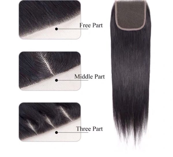 Hairstyle360 Straight Peruvian Virgin Human Hair +Closure