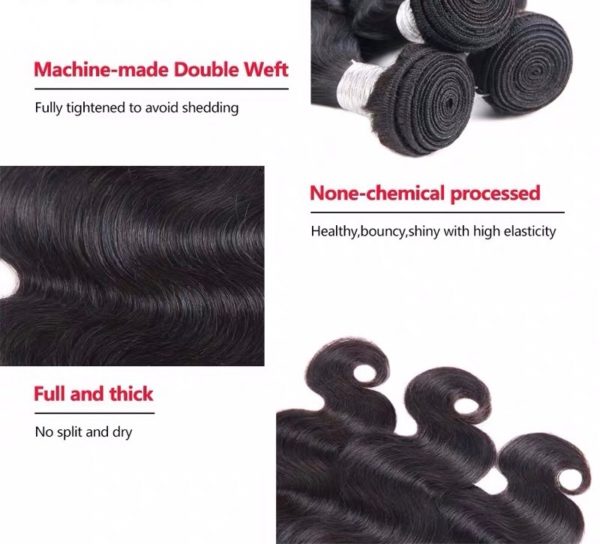 Hairstyle360 10A Brazilian Body Wave Virgin Human Hair Weave + Closure(set)