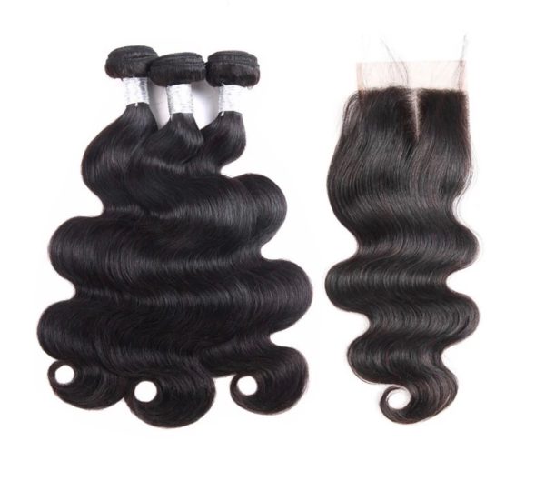 Hairstyle360 10A Brazilian Body Wave Virgin Human Hair Weave + Closure(set)