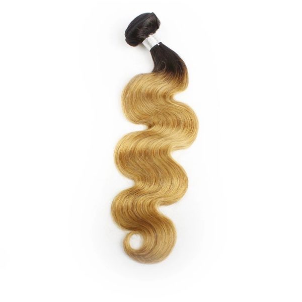 10A Brazilian Ombre Body Wave Human Hair T1B/27 Free Closure