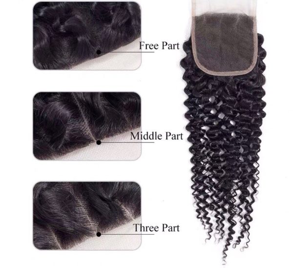 12A Afro Kinky Curl Brazilian Virgin Human Hair With Closure