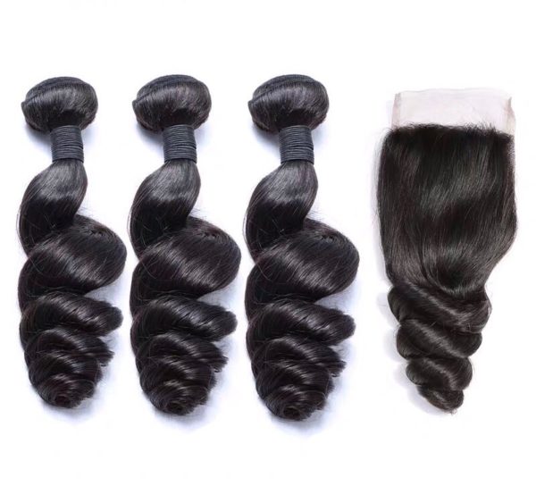 12A Loose Wave Brazilian Virgin Human Hair With 4*4 Closure