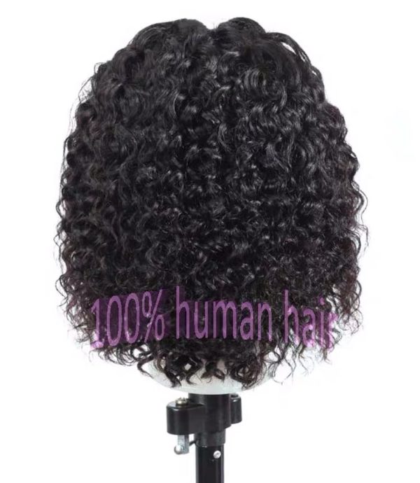 Glueless 4x4 black lace Curly Bob Wig