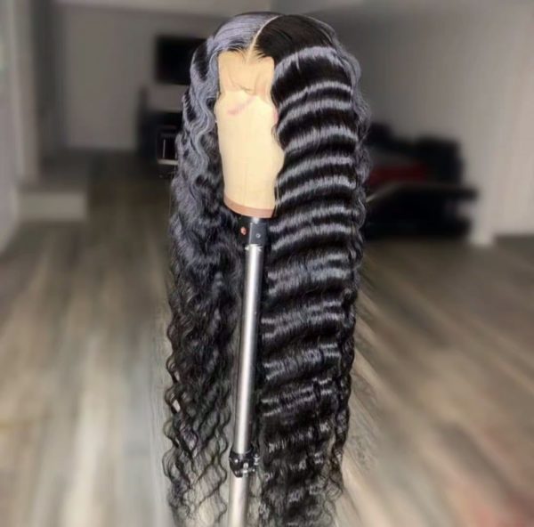10A 100% human hair deep wave 4x4 lace wig