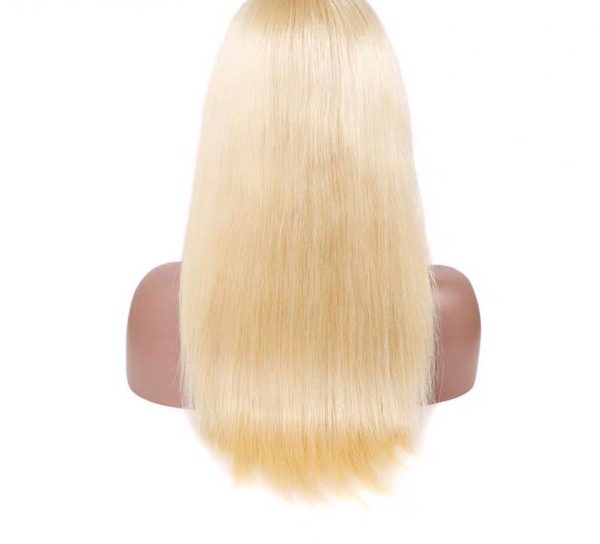 Straight Blonde Brazilian Vrigin Lace Front Human Hair Wig