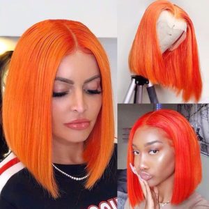 Orange Lace Front Bob Wig