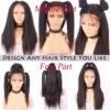 Brazilian Yaki Kinky Straight Human Hair Full Lace Wig