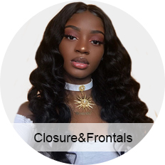 Human hair bundles with closures and frontals